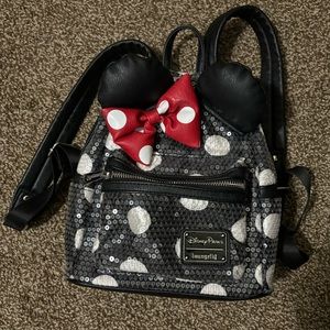 Disney Parks Loungefly Minnie Mouse Sequined Polka-Dot Mini backpack